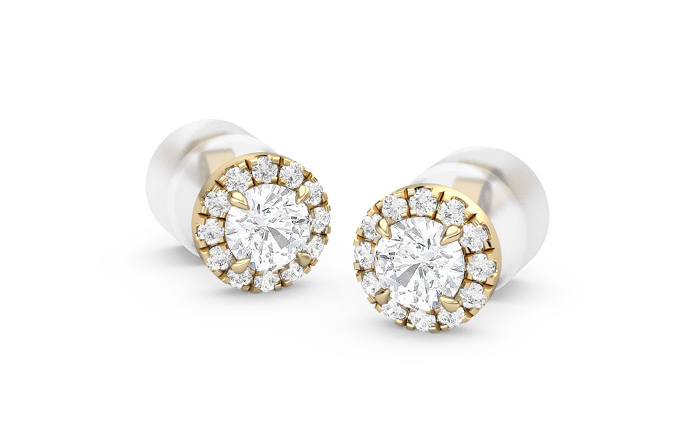 Diamond Earrings in 18K Gold  Solitaire Jewels Dubai UAE